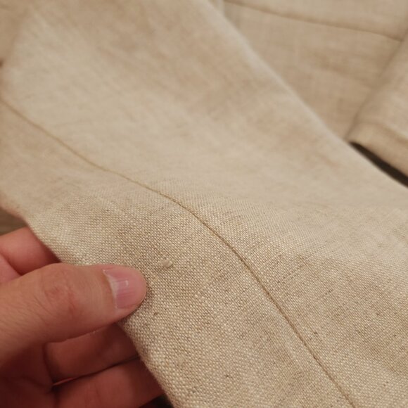 Mondern Sunday the Label Wide Leg 100% Linen Pant In natural Minimalist S XS - Picture 11 of 11